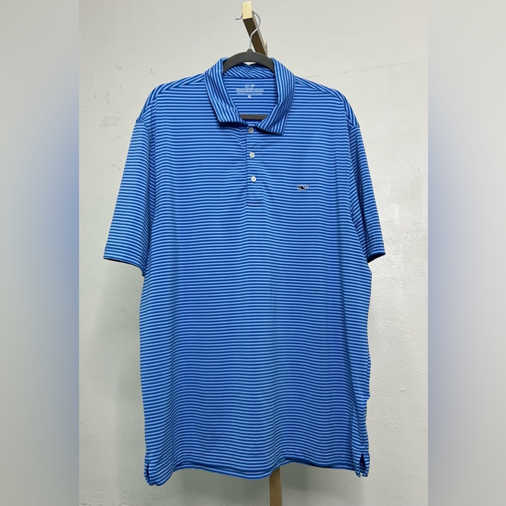 Vineyard Vines Men's Polo in Blue Stripes Size XL